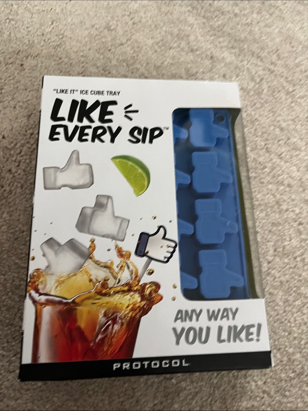 Like Every Sip Blue Silicone Ice Cube Tray by